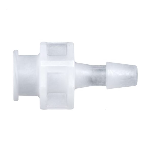 Cole Parmer Luer to Hose Barb Fitting, Straight Adapter, Ntrl Kynar, Cleanroom, Lrg Bore F Luerx5/16in ID; 10PK LBF-5NK7-QC - main